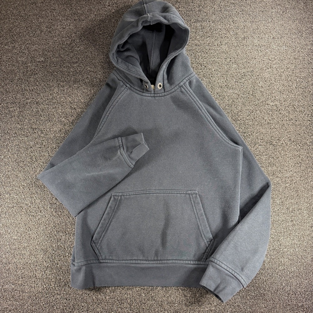 Flint and Tinder 10-Year Hoodie Mens Small Faded Black USA Made Raglan Pullover